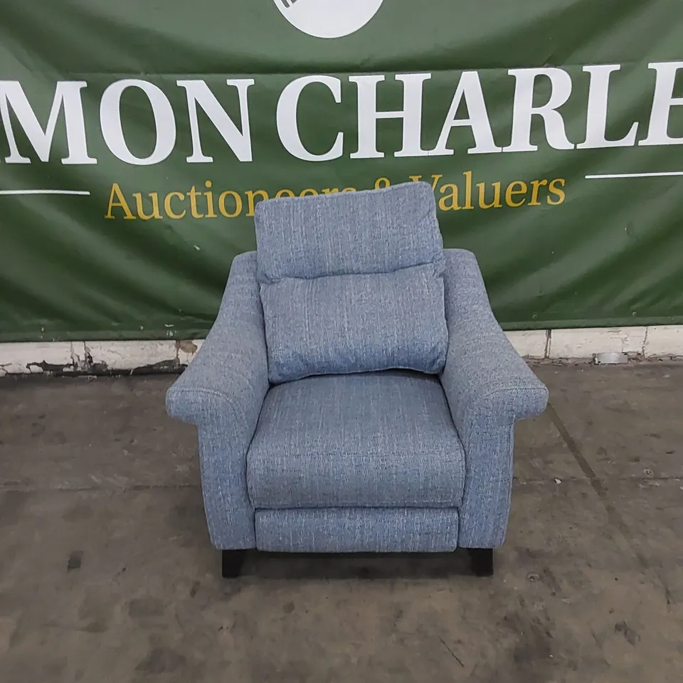 QUALITY G PLAN DESIGNER FLAIR ARMCHAIR IN SYNERGY OCEAN BLUE FABRIC 