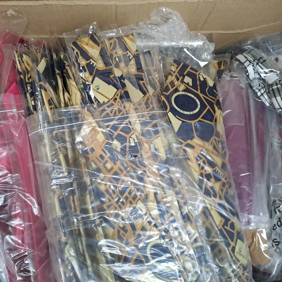 BOX OF APPROXIMATELY 30 ASSORTED TIES IN VARIOUS STYLES AND COLOURS - COLLECTION ONLY