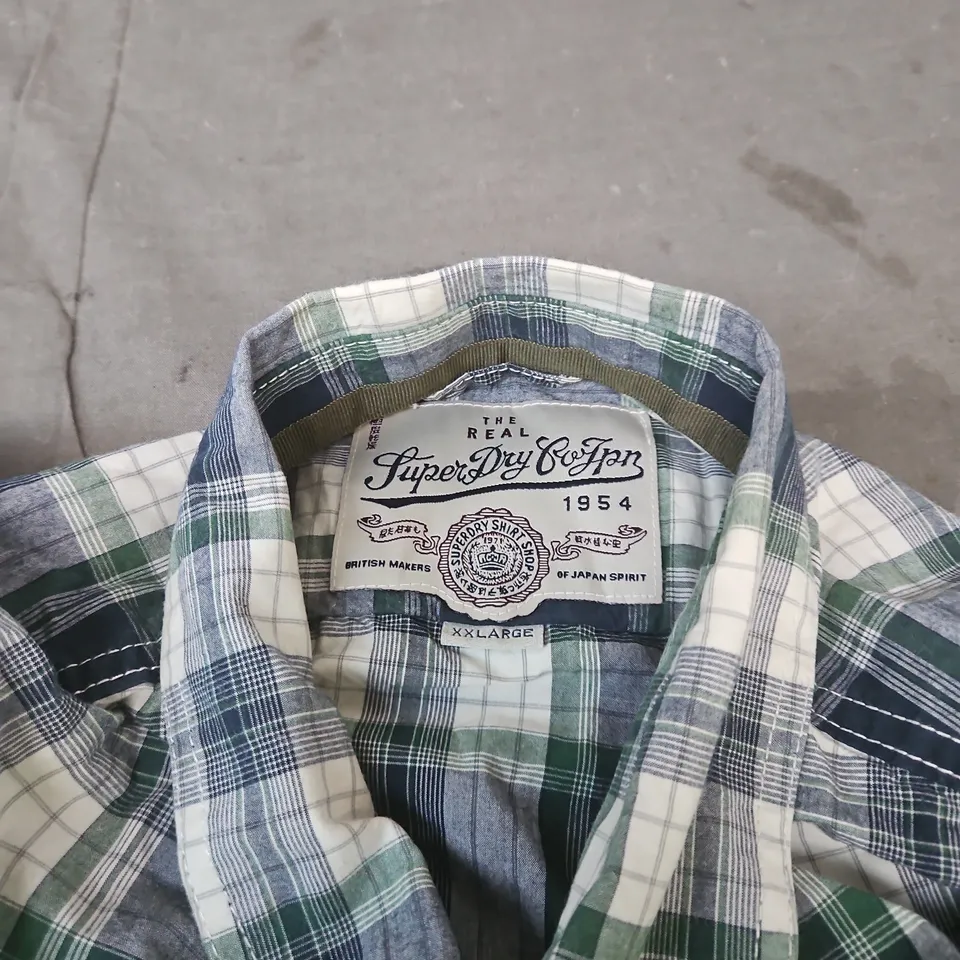 SUPERDRY MEN'S CHECKED SHIRT BLUE SIZE XXL