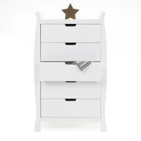 BOXED OBABY STAMFORD TALL CHEST OF DRAWERS - WHITE (2 BOXES)