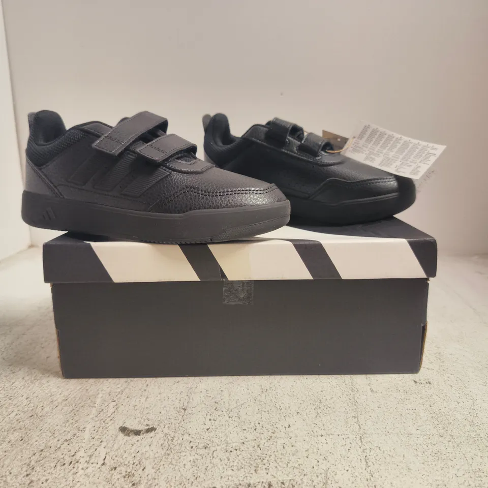 BOXED PAIR OF ADIDAS TENSAUR SPORT 3.0 TRAINERS IN BLACK SIZE UK 2