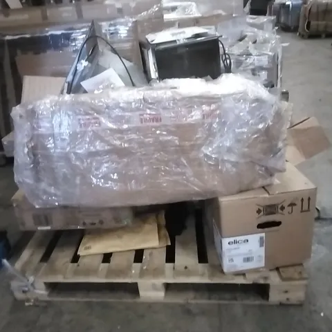 PALLET OF ASSORTED HOUSEHOLD GOODS AND PRODUCTS TO INCLUDE;CANOPY COOKER HOOD,MICROWAVE,BBQ,ETC