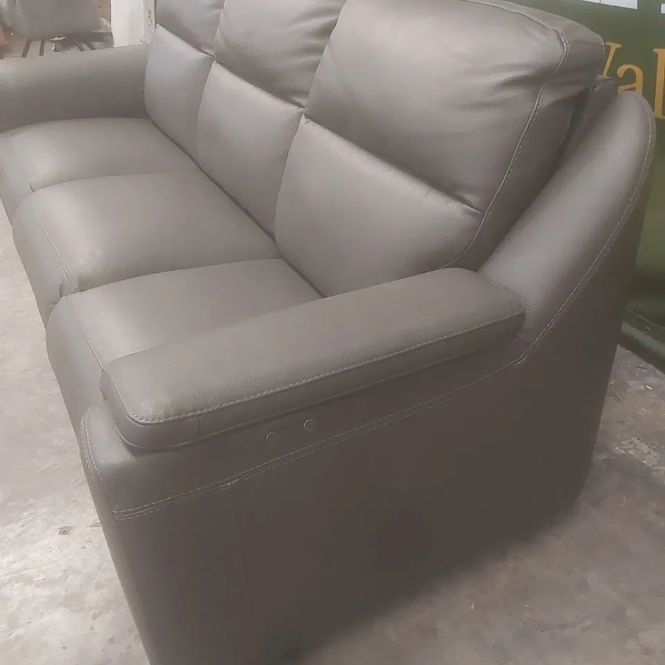 QUALITY DESIGNER ITALIAN MADE PARMA 3 SEATER LEATHER UPHOLSTERED ELECTRIC RECLINER SOFA