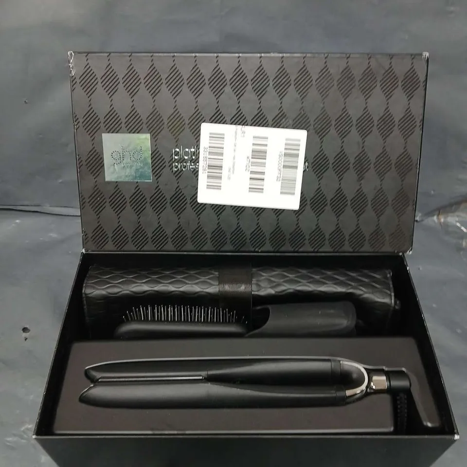 BOXED GHD PLATINUM+ HAIR STRAIGHTENER GIFT SET 