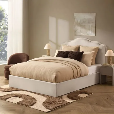 BOXED DUSK WILTSHIRE OTTOMAN STORAGE BED - CREAM LINEN // SIZE: 4FT6 DOUBLE (2 BOXES)