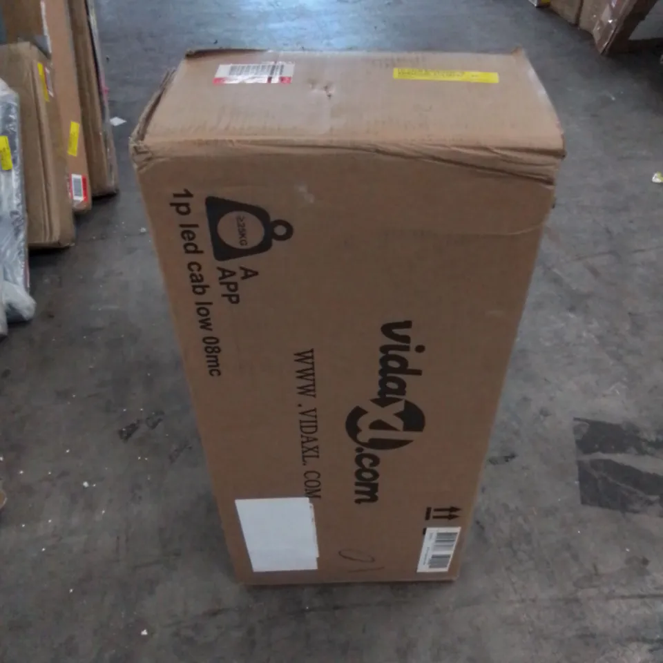 BOXED ANGANETTE TV STAND FOR TV'S UP TO 88" (1 BOX ONLY, INCOMPLETE MISSING BOXES)