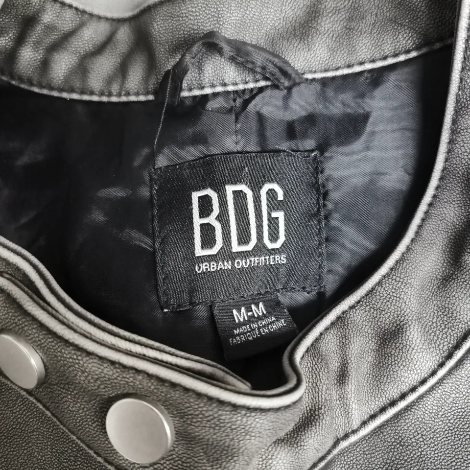 BDG URBAN OUTFITTERS LEATHER MOTORCYCLE JACKET – UK MEDIUM (M)