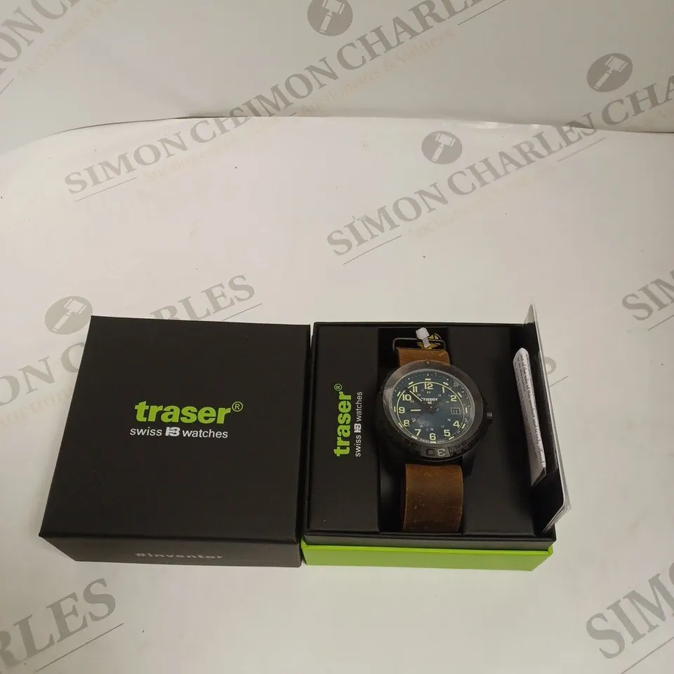 BOXED TRASER GENTS SWISS MADE P96 EVOLUTION WATCH - BROWN