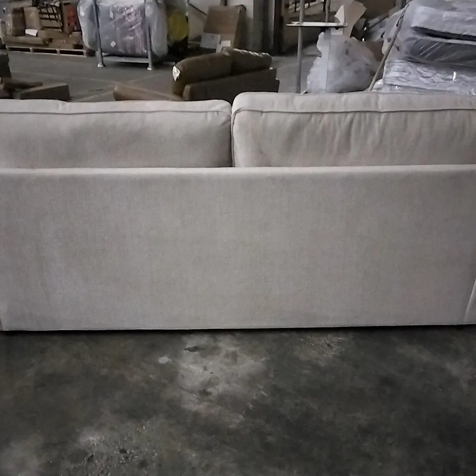 QUALITY DESIGNER CREAM FABRIC UPHOLSTERED 3 SEATER SOFA 