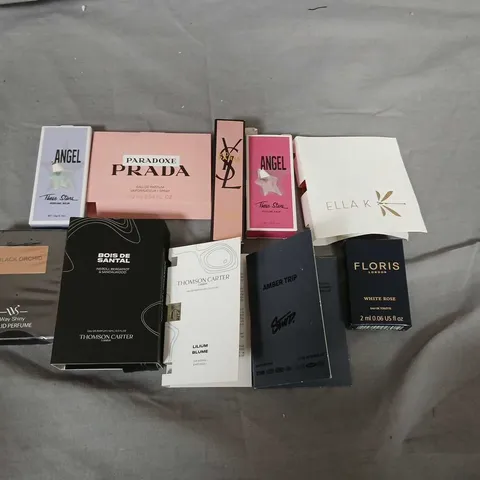 LARGE QUANTITY OF ASSORTED SAMPLE AND TESTER FRAGRANCES TO INCLUDE; PRADA, ELLA K, FLORIS AND THOMPSON CARTER