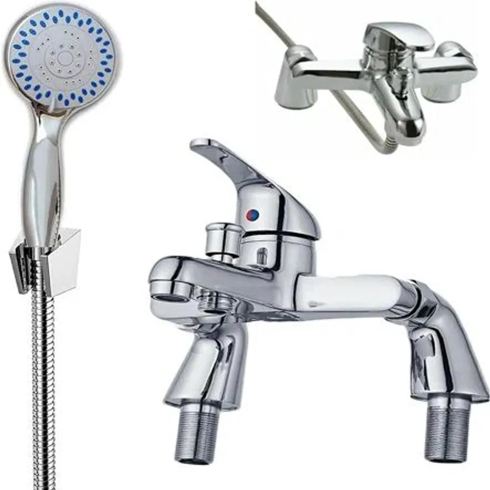 BOXED BATHROOM SHOWER MIXER BATHTUB MIXER WITH HAND SHOWER HANDLE AND HOSE ATTACHMENT (1 BOX)