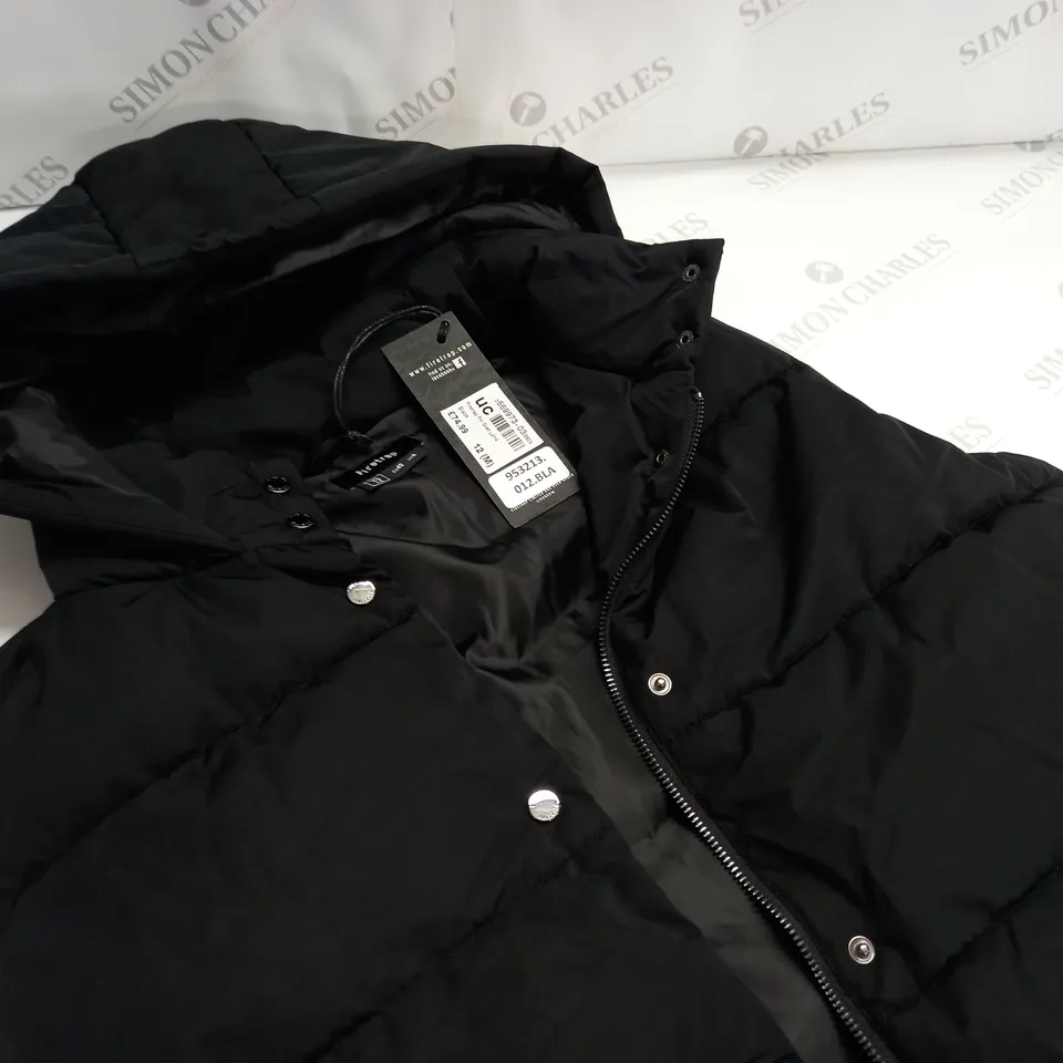 FIRETRAP BLACK HOODED GILET - 12 (M)