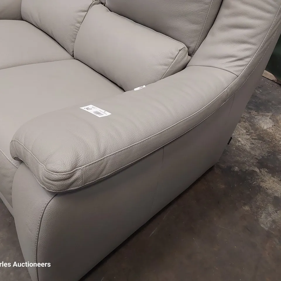 QUALITY ITALIAN DESIGNER DEGANO POWER RECLINING TWO SEATER SOFA GREY LEATHER 