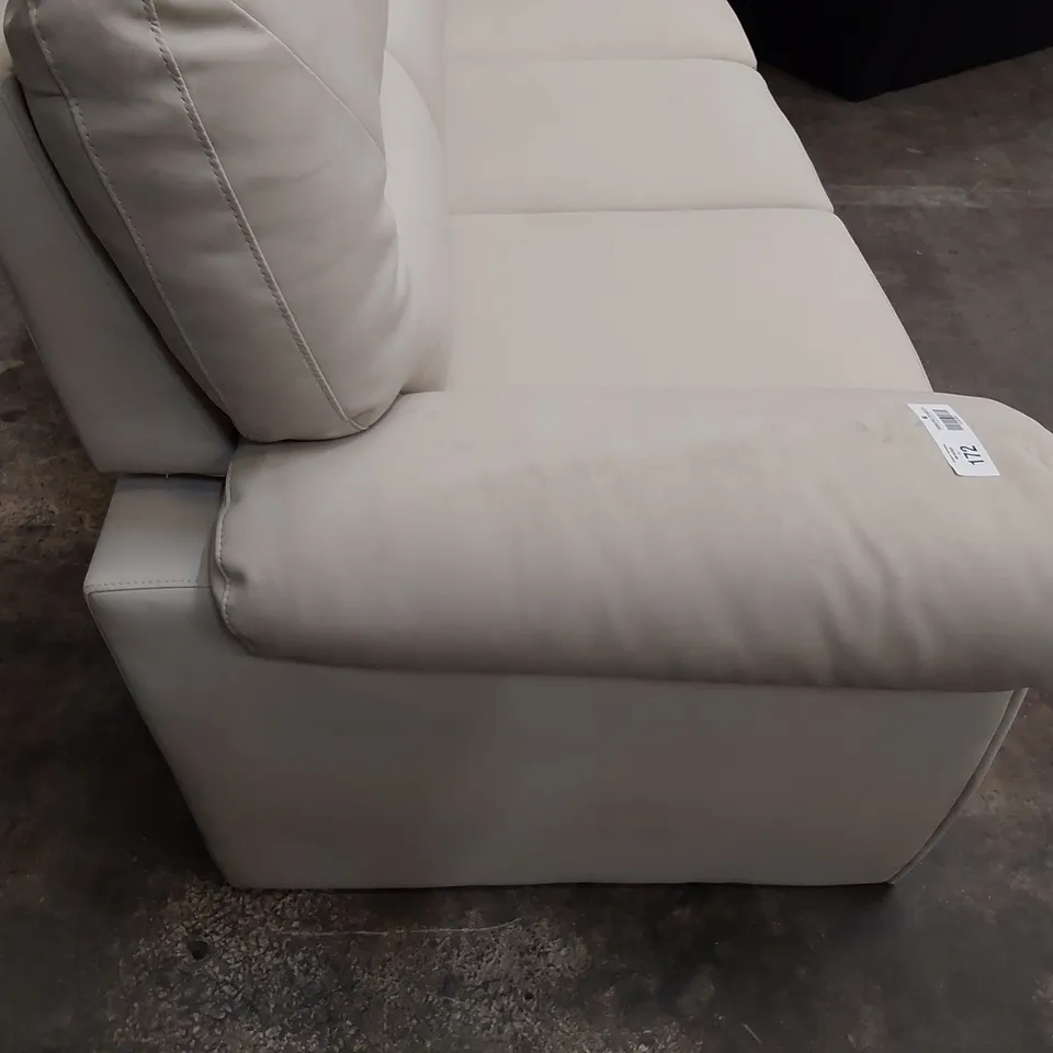 DESIGNER THREE SEATER SOFA CREAM LEATHER 