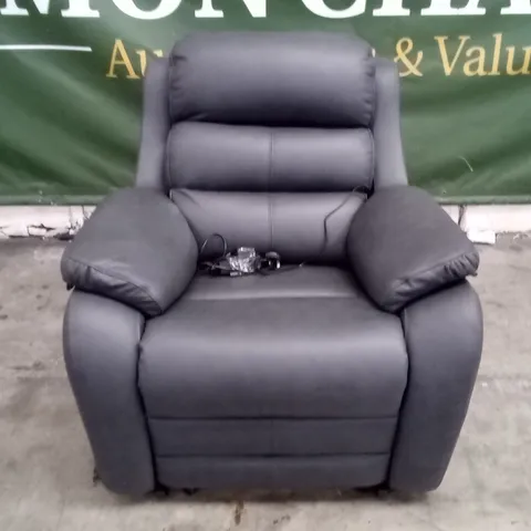 DESIGNER G PLAN GREENWICH LARGE DUAL ELEVATE CHAIR - CAMBRIDGE PETROL BLUE LEATHER