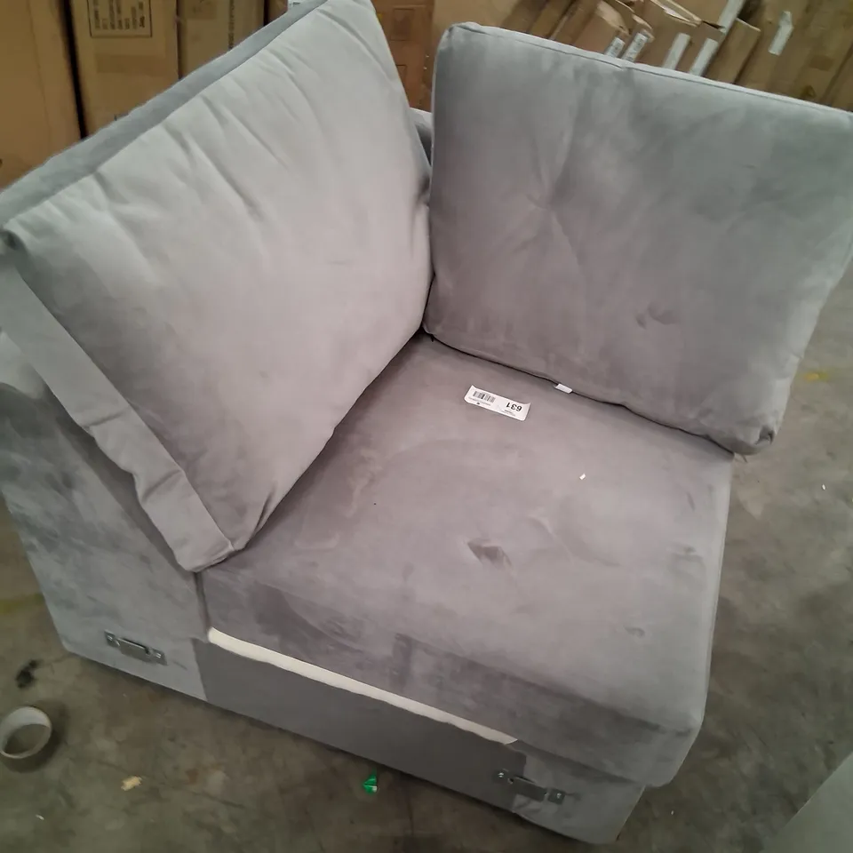 SIX ASSORTED DESIGNER UPHOLSTERY PRODUCTS TO INCLUDE; BROWN FAUX LEATHER TWO SEATER, FAUX LEATHER ARM CHAIR, BEIGE FABRIC SOFA SECTION