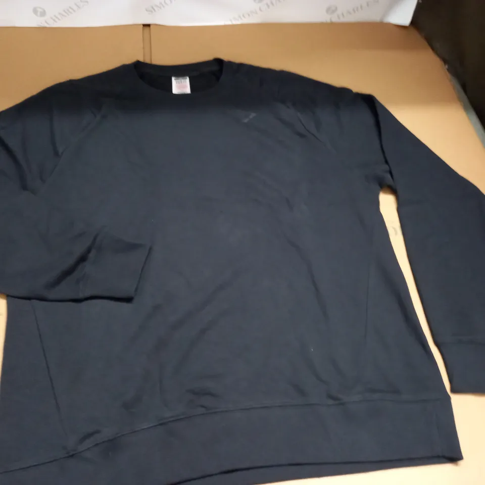 GYMSHARK BLACK CREW JUMPER - XXL