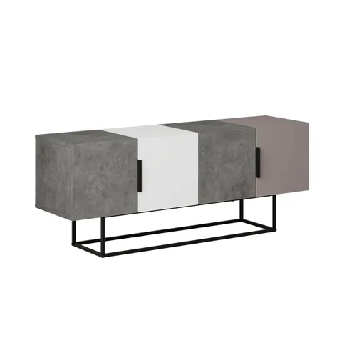 BRAND NEW BOXED DECORITE TONTINI MODERN TV STAND MULTIMEDIA CENTRE - WHITE, RETRO GREY, LIGHT MOCHA (2 BOXES)