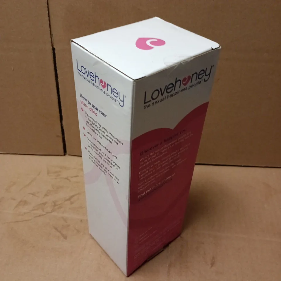 SEALED LOVEHONEY SENSUAL GLASS BEADED 7" CURVED DILDO 