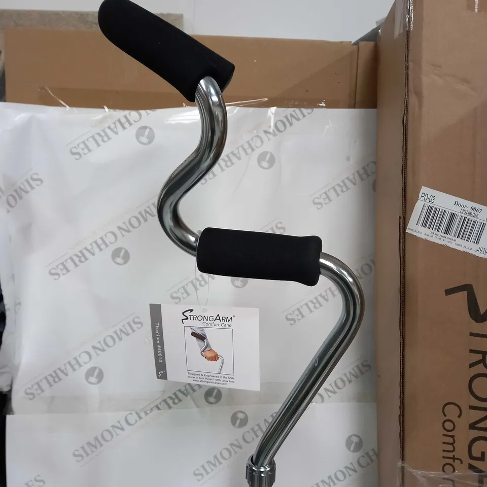 STRONG ARM COMFORT CANE WITH STANDING BASE 