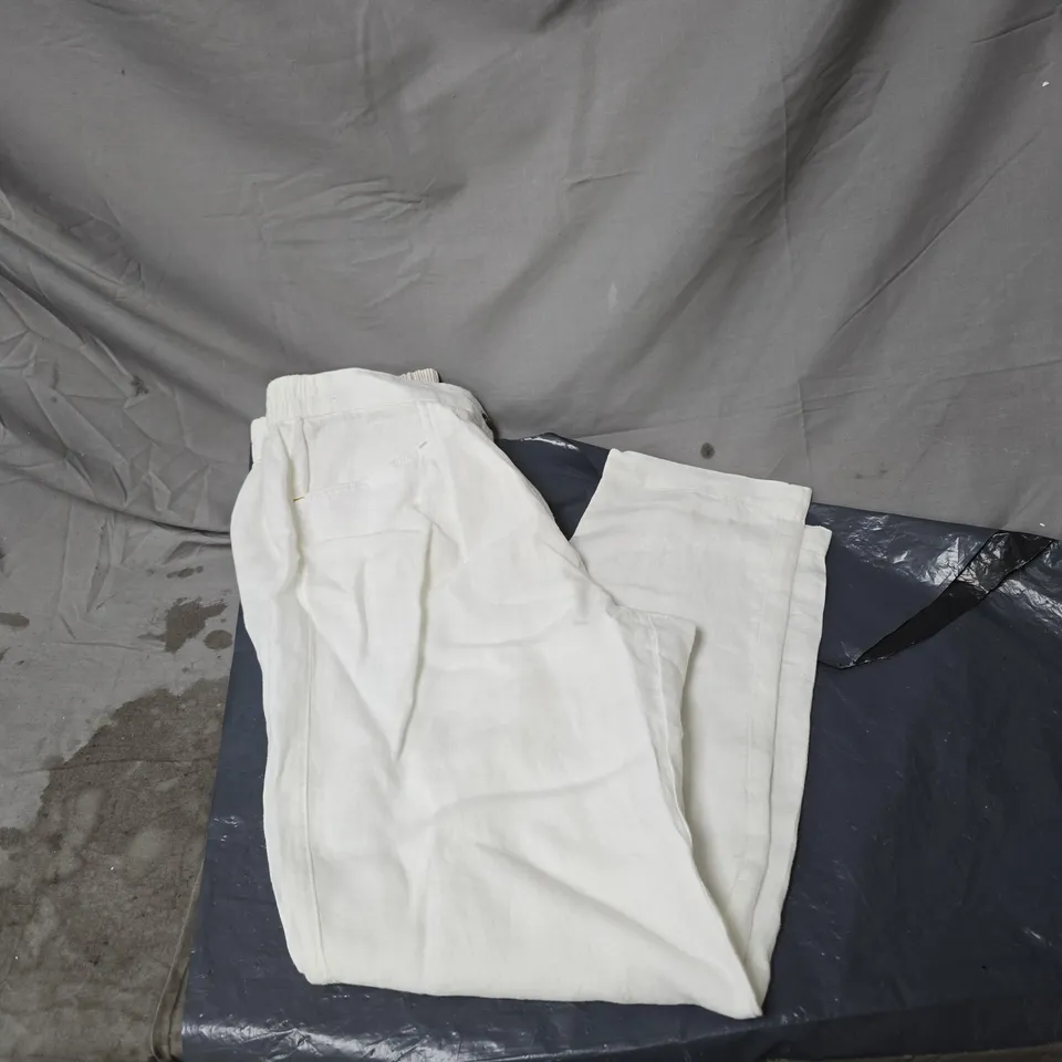 WHITE STUFF WHITE TROUSERS STRETCH WAIST SIZE 10R