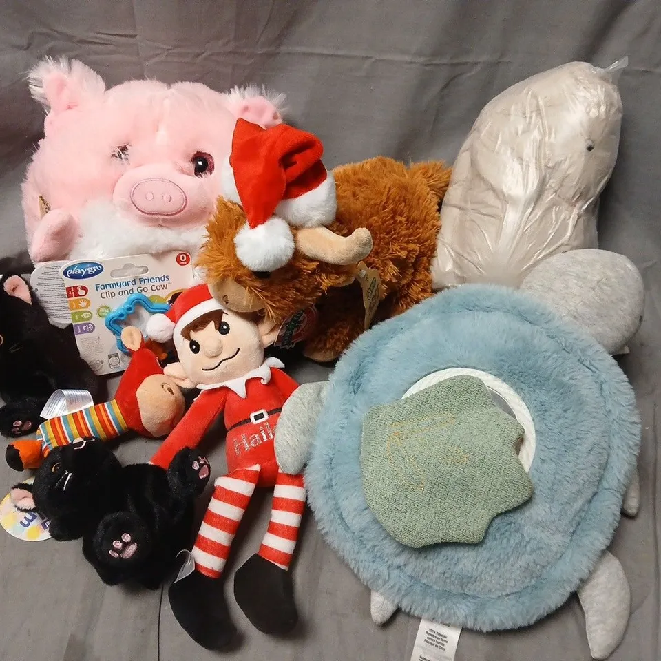 LOT OF 10 ASSORTED PLUSHIES TO INCLUDE PALM PALS AND PLAYGRO