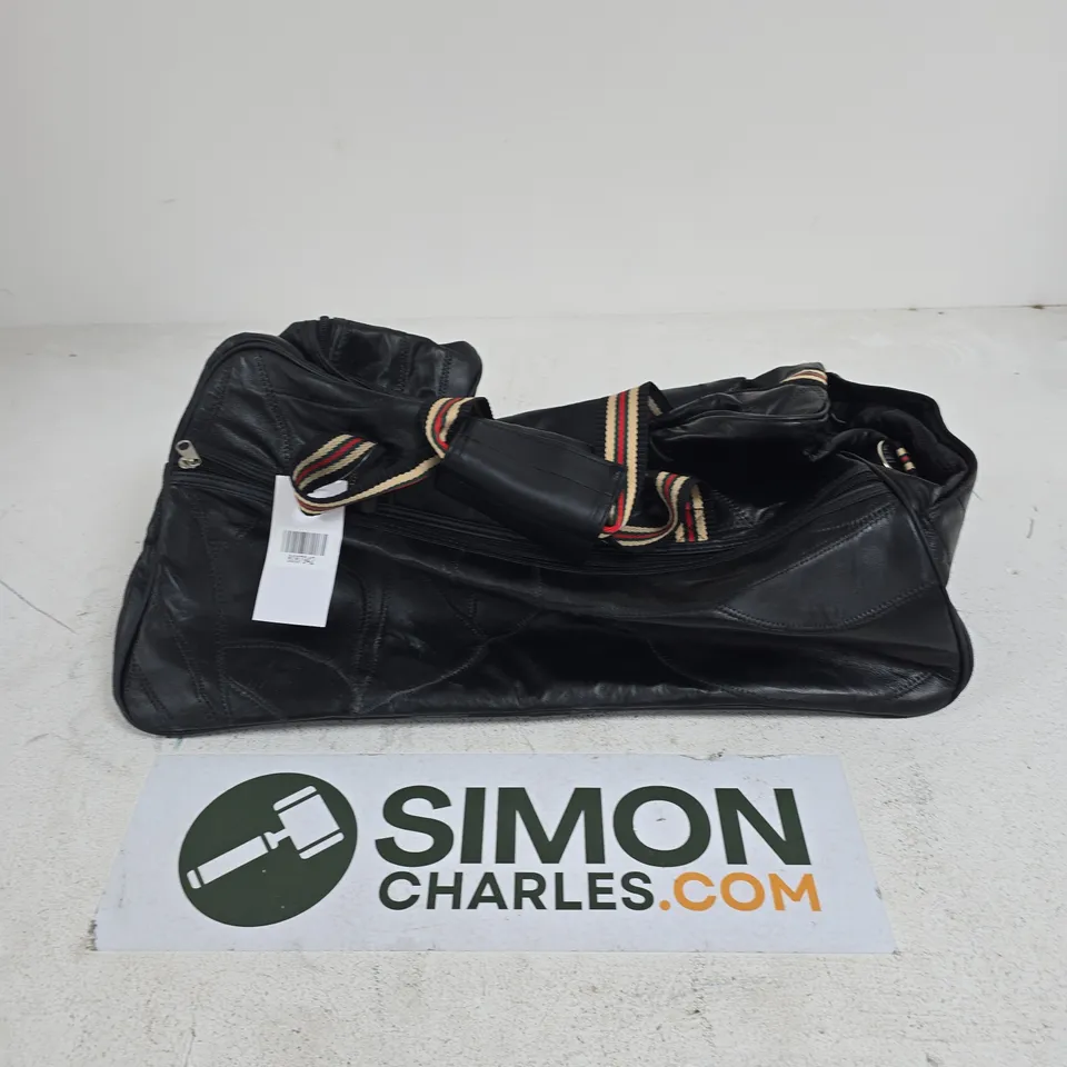 STYLED BY BLACK LEATHER-LOOK LUGGAGE BAG 