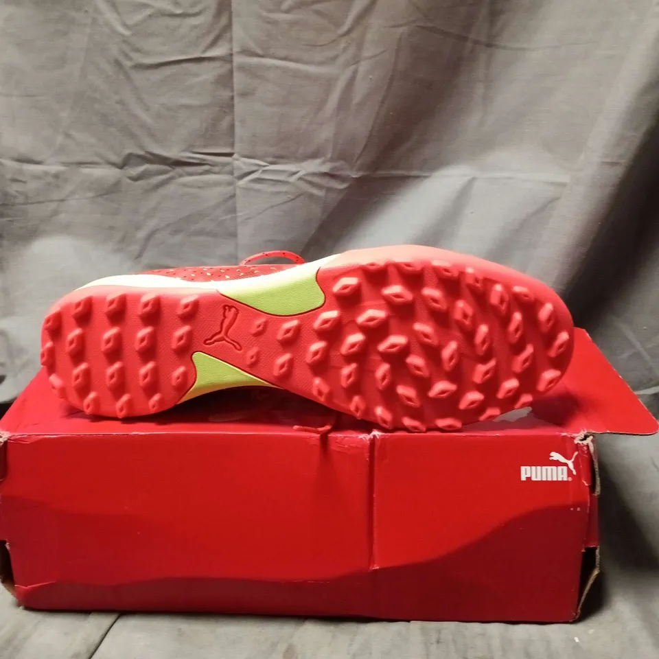 PUMA FOOTBALL BOOTS – RED WITH YELLOW LOGO - UK SIZE 9.5