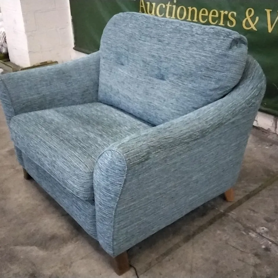 QUALITY BRITISH DESIGNED & MANUFACTURED G PLAN HATTON FORMAL BACK SNUGGLER POWER RECLINER CHAIR WAFFLE MARINE FABRIC  