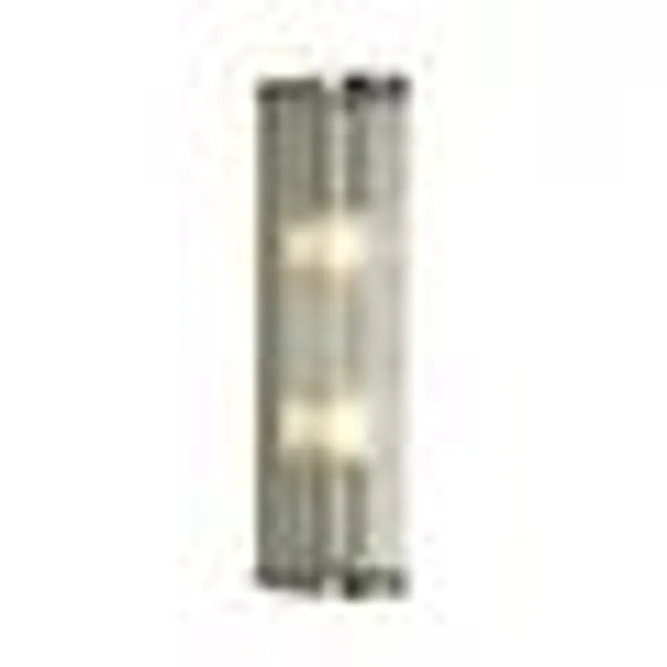 BOXED ENDON LIGHTING RIDGETON ANTIQUE BRASS & RIBBED GLASS DIMMABLE 2LT WALL LIGHT