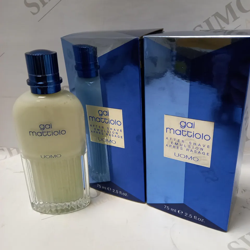 LOT OF 2 X 75ML GAI MATTIOLO UOMO AFTER SHAVE LOTION