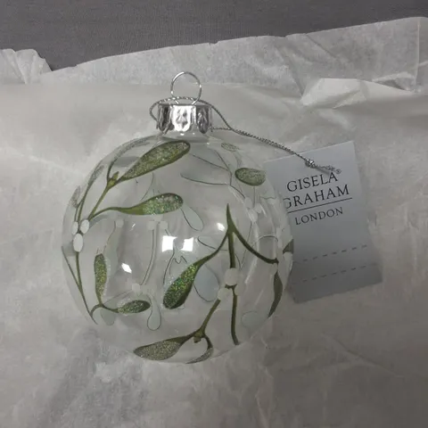 SET OF 12 GISELA GRAHAM FLORAL CLEAR BAUBLES