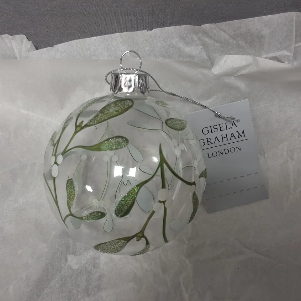 SET OF 12 GISELA GRAHAM FLORAL CLEAR BAUBLES