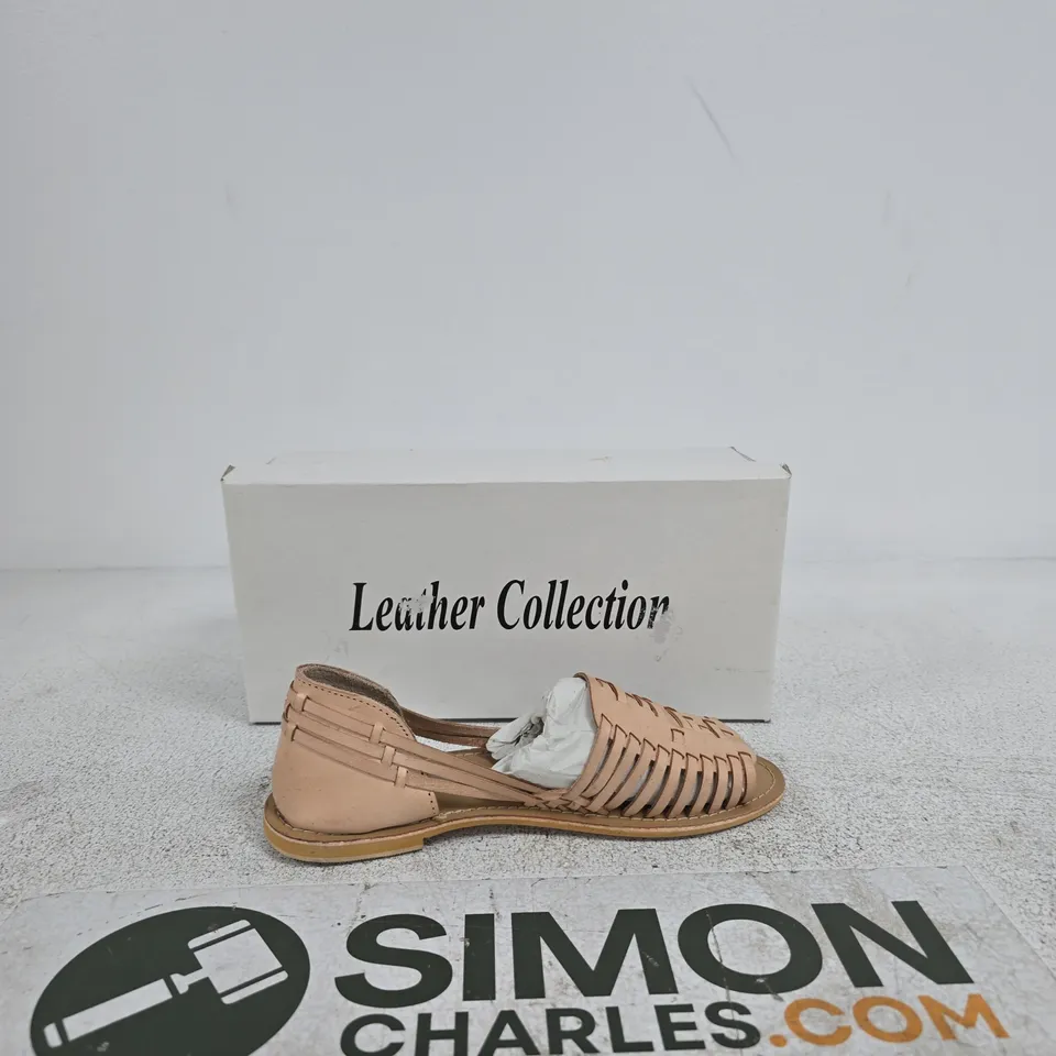 LEATHER COLLECTION LADIES SANDAL – NUDE LEATHER, UK 4 (EU 37, US 6)
