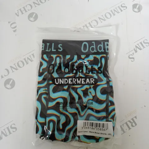 ODDBALLS NEON LAVA MENS BOXER SHORTS SIZE XXL
