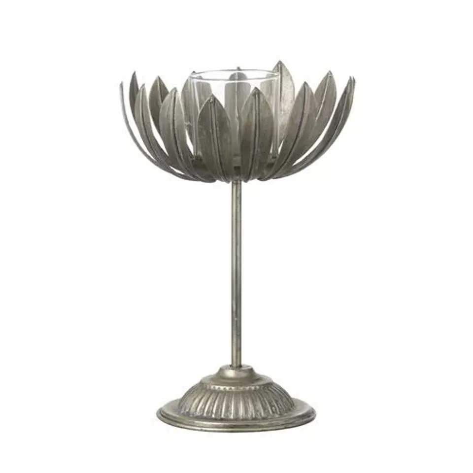 BOXED LEAF OPEN METAL TEALIGHT