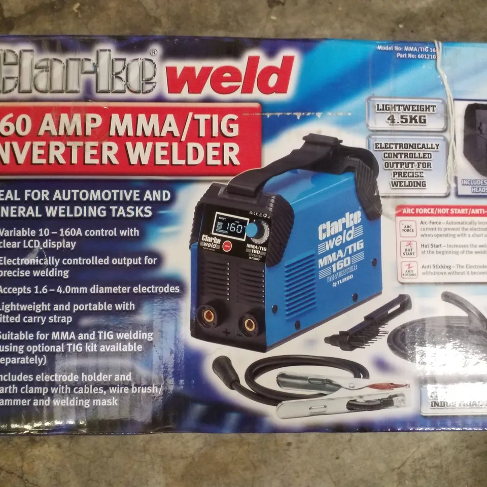 CLARKE MMA/TIG160 160 AMP INVERTER MMA/TIG WELDER (230V)