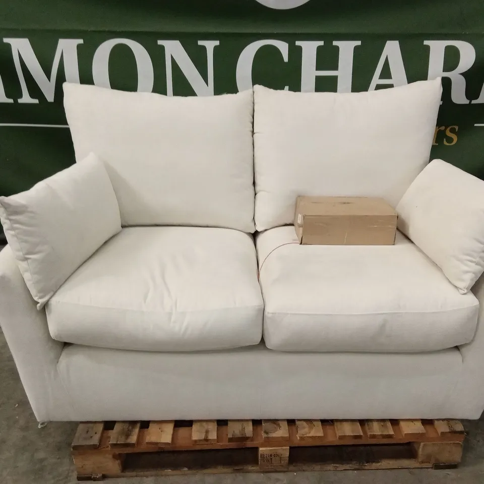 LANGDON 2 SEATER SOFA, CREAM HOUSE PLUSH FABRIC