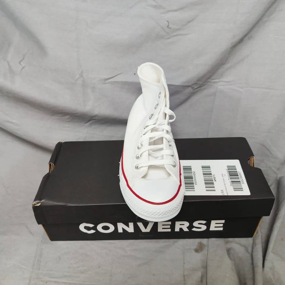 BOXED CONVERSE WHITE WIDE HI-TOP TRAINERS - UK 6.5