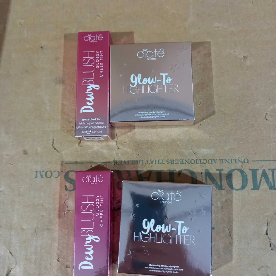 LOT OF 2 CIATE GLOW-TO HIGHLIGHTER AND DEWY BLUSH GLOSSY CHEEK TINTS
