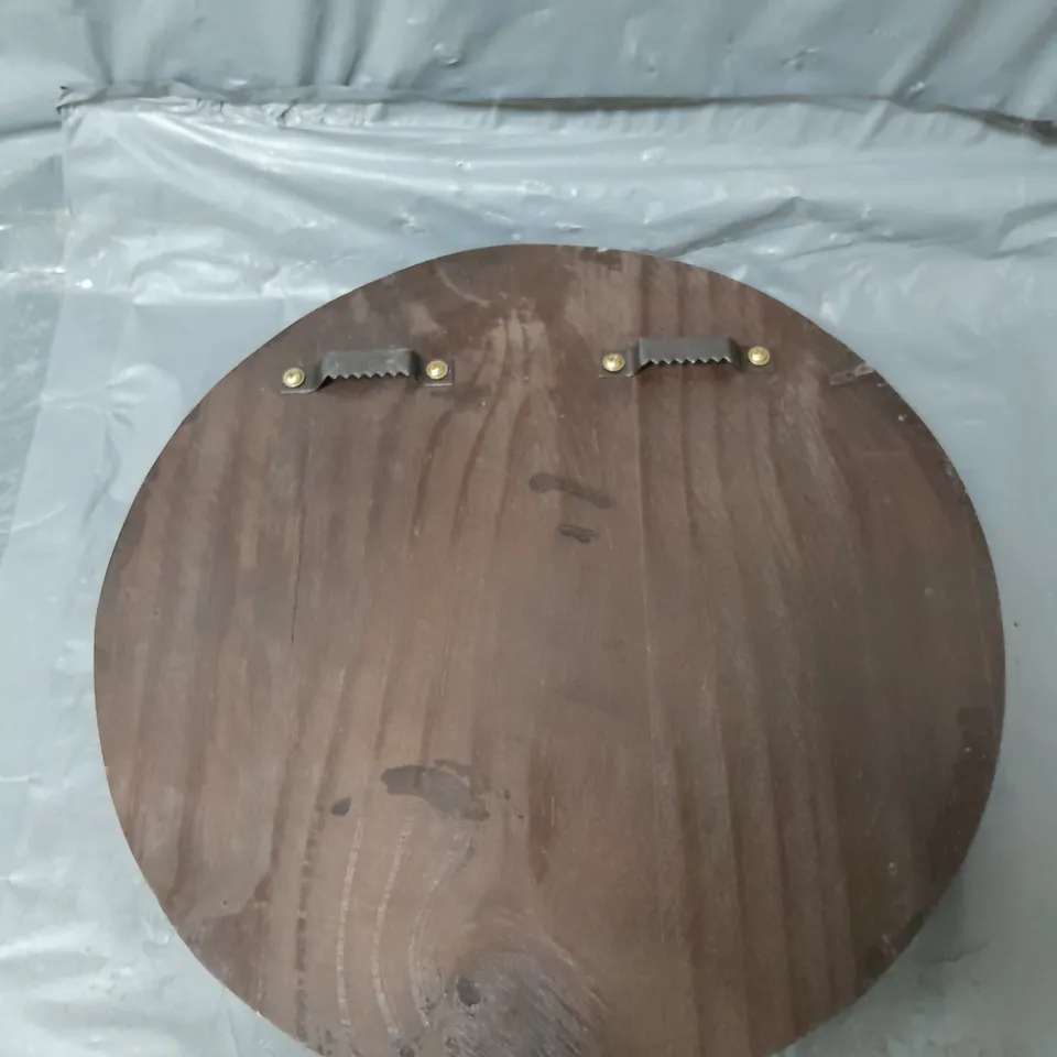 LOT OF 2 WOODEN WALL JEWELLERY ORGANISER IN SUN & MOON SHAPE - WALNUT