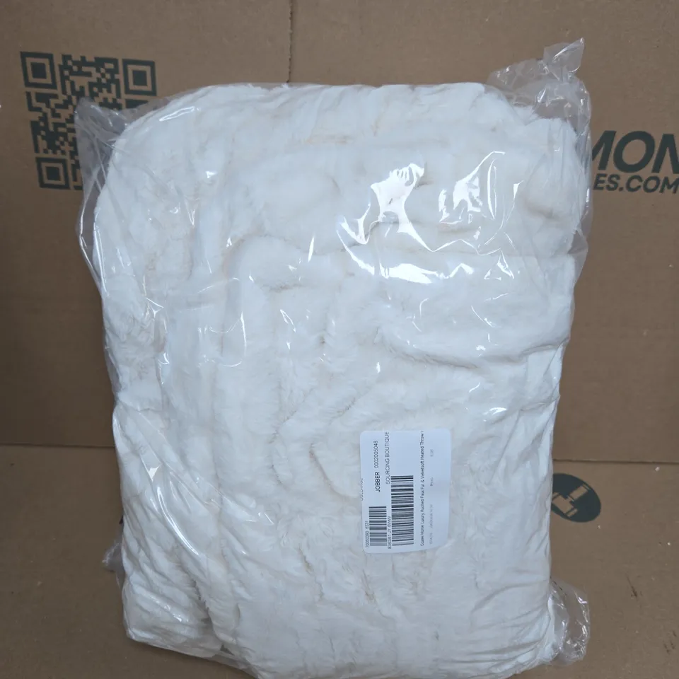 COZEE HOME LUXURY RUCHED FAUX FUR AND VELVET SOFT HEATED THROW