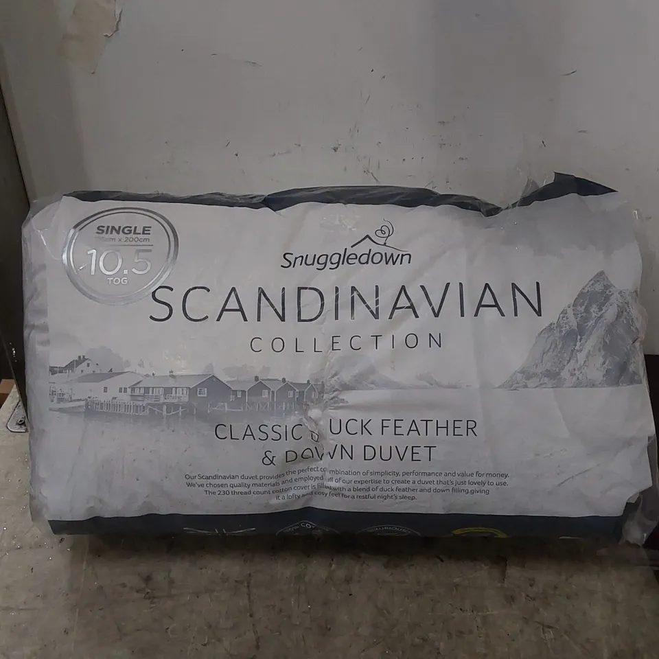 BAGGED SNUGGLEDOWN SCANDINAVIAN 10.5 TOG SINGLE DUCK FEATHER & DOWN DUVET