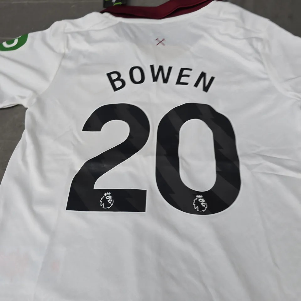 KIDS WEST HAM UNITED FC AWAY KIT - BOWEN 20 - SIZE 20