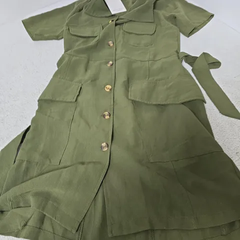 BRAVE SOUL LONDON KHAKI SHIRT DRESS – UK S