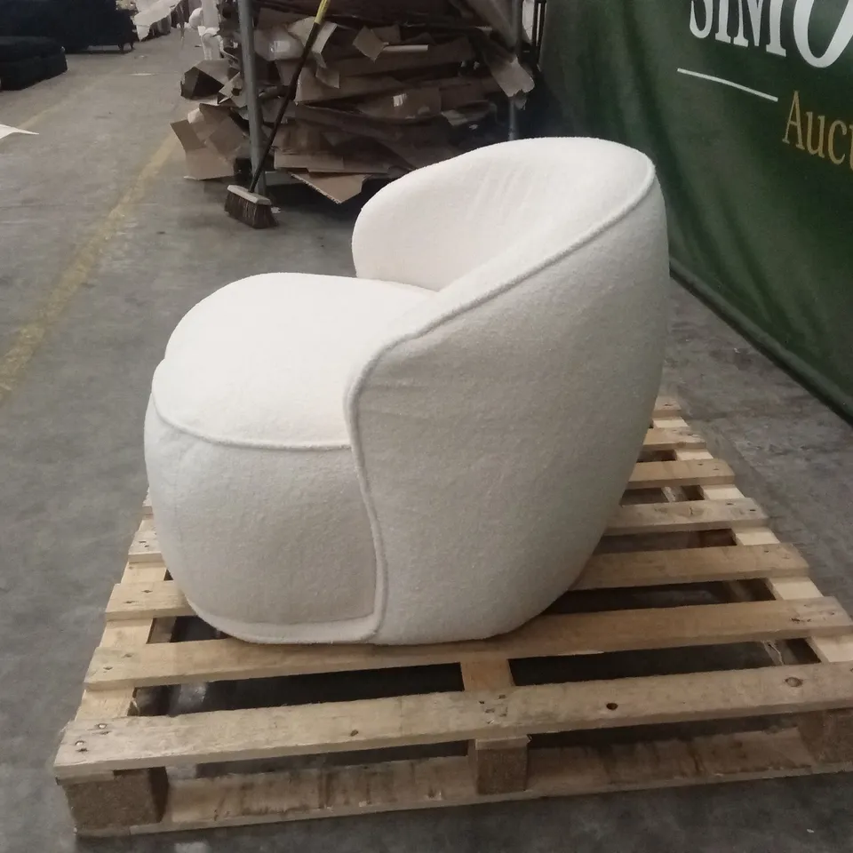 QUALITY DESIGNER BOUCLE FABRIC ARMCHAIR