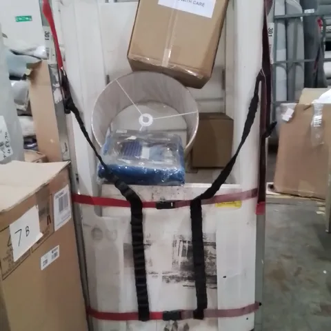 CAGE OF ASSORTED HOUSEHOLD GOODS AND PRODUCTS TO INCLUDE;OIL&VINEGAR SET,PICTURE CANVAS,CURTAINS 