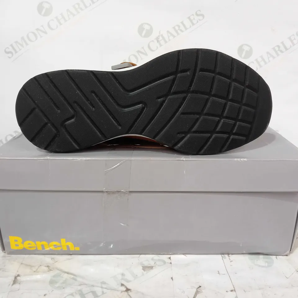 BOXED PAIR OF BENCH TRAINERS IN BROWN EU SIZE 36