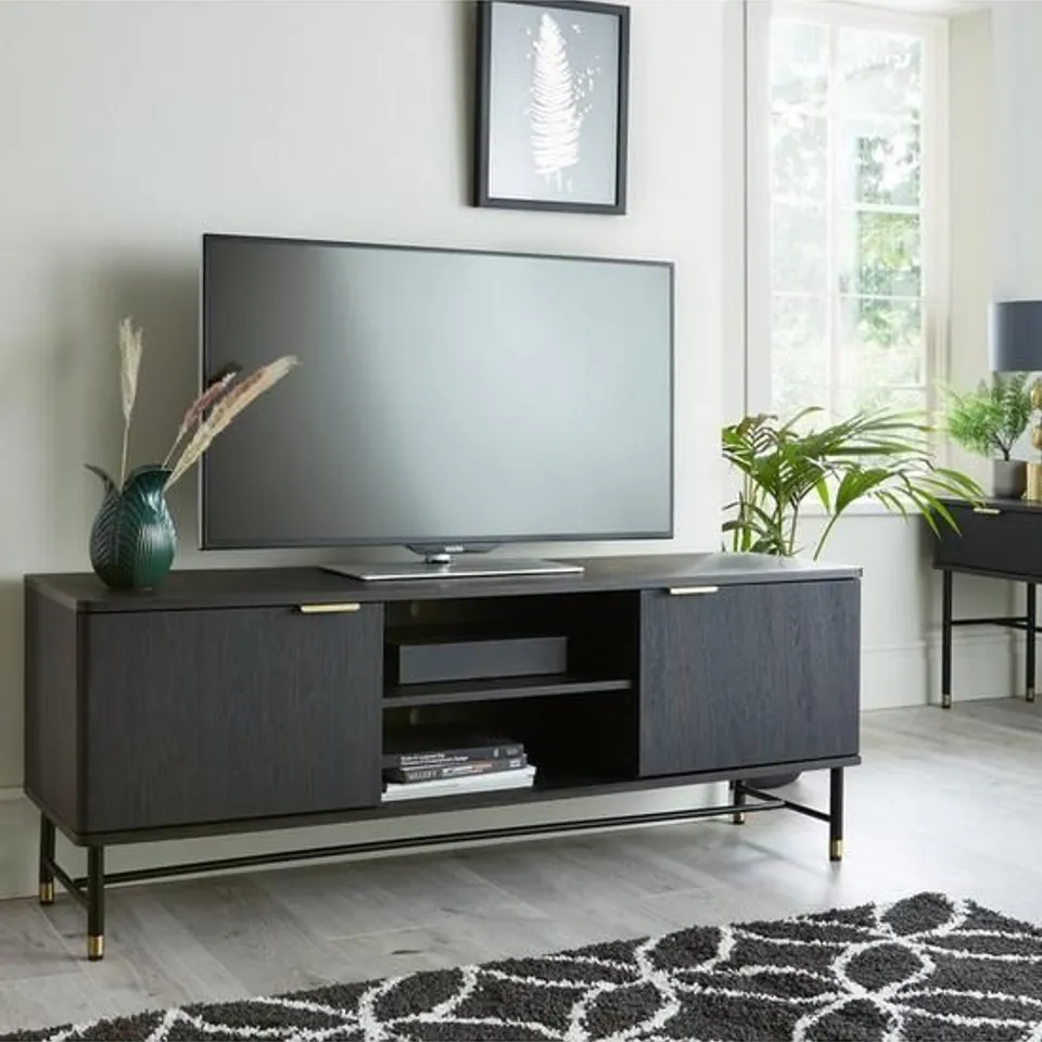 BOXED GRADE 1 COOPER WALNUT-EFFECT TV UNIT (1 BOX)