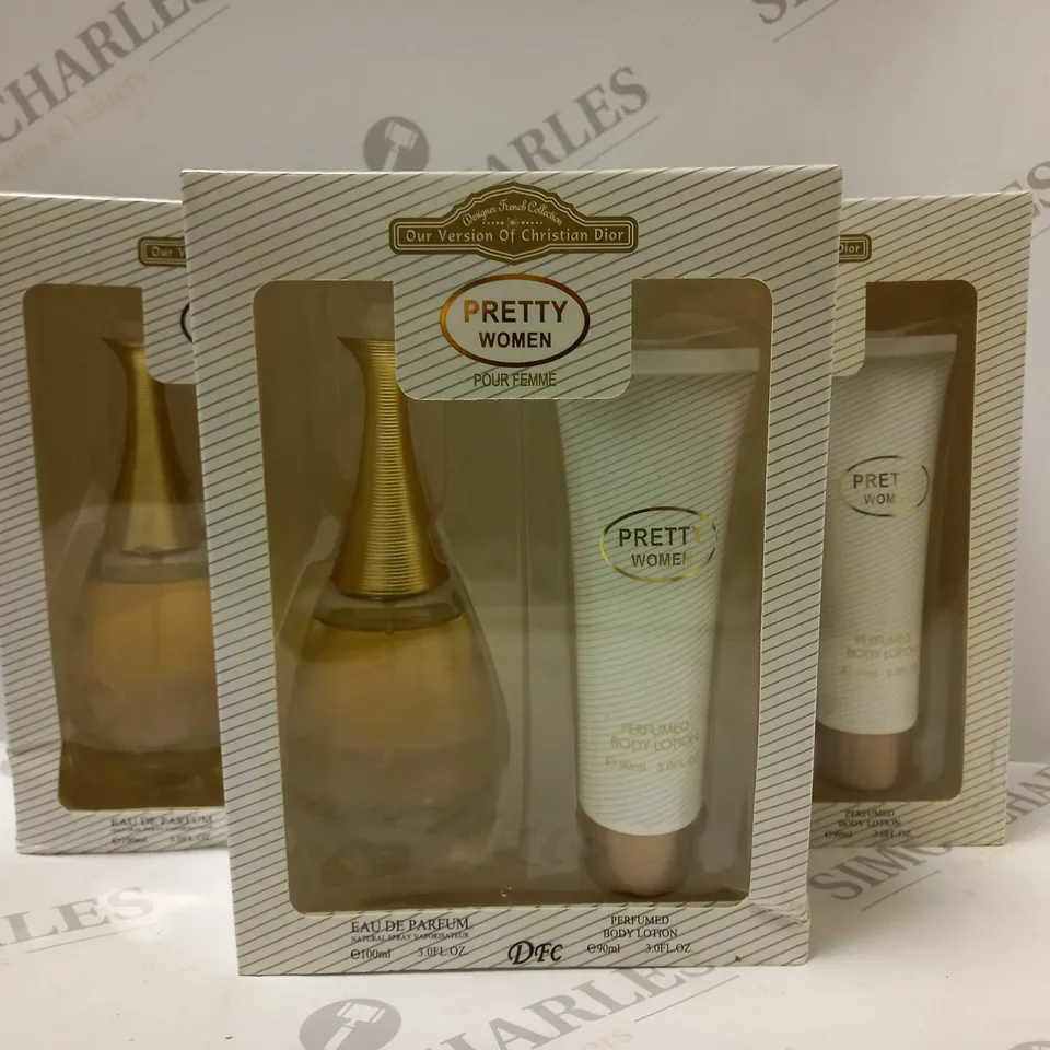 BOX OF 3 DFC DESIGN FRENCH COLLECTION PRETTY WOMEN POUR FEMME EAU DE PARFUM GIFT SETS 
